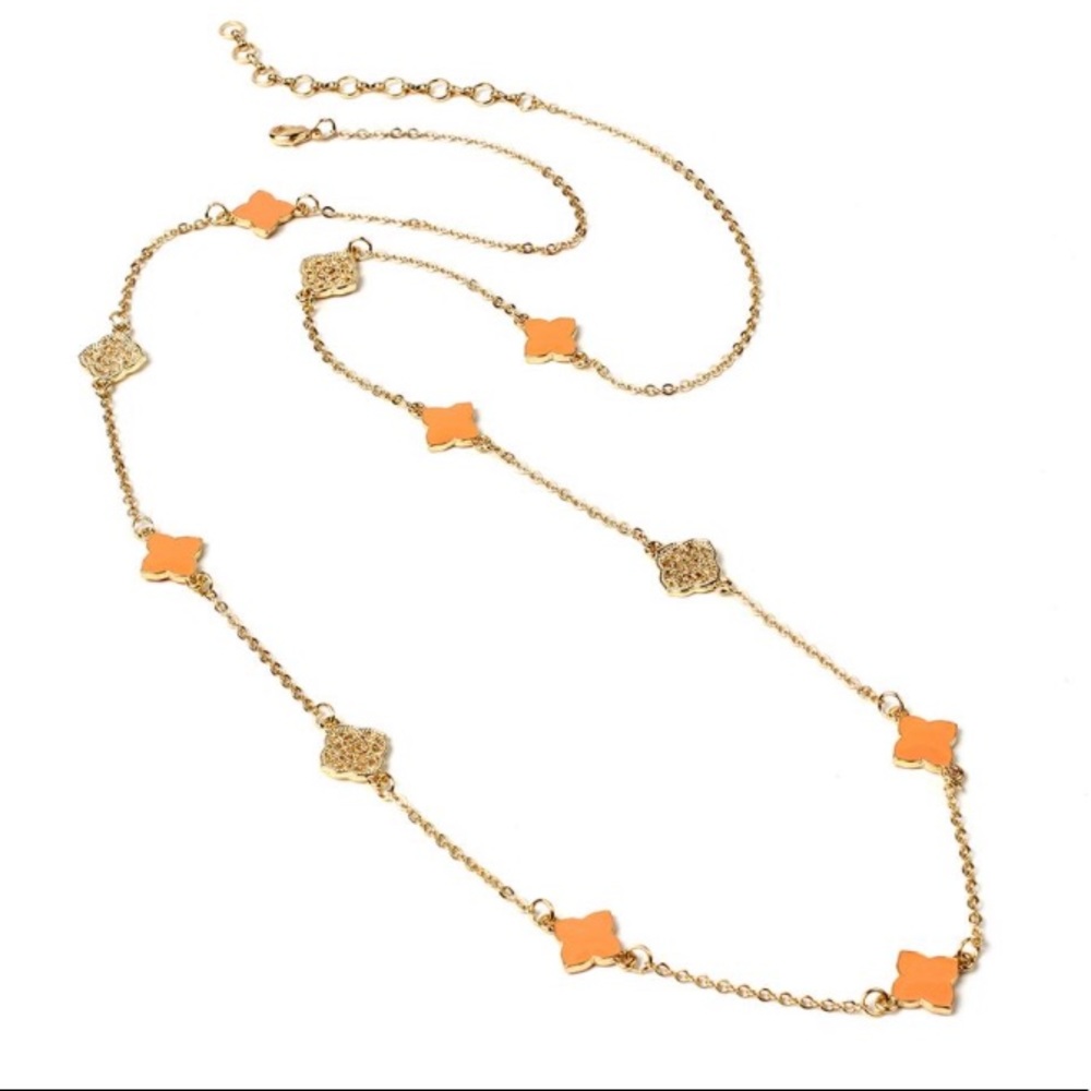 Clover enamel Station necklace